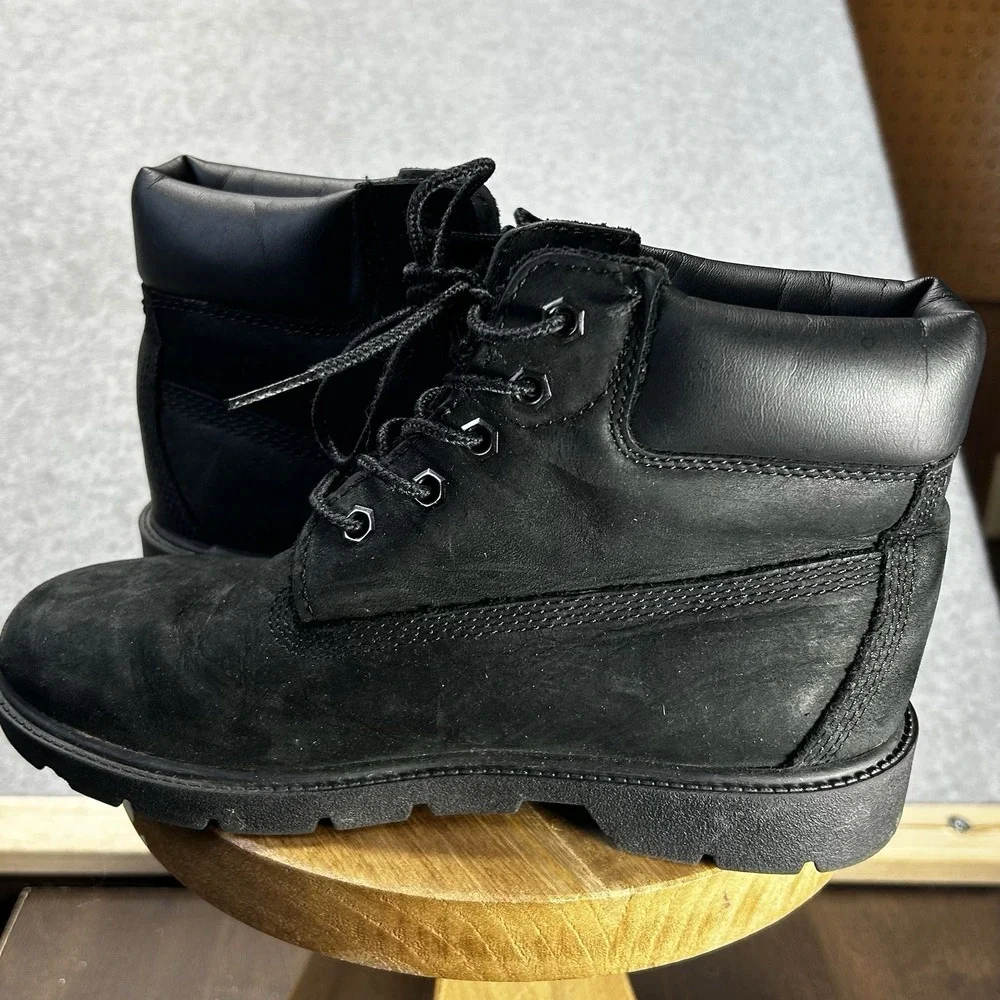 Timberland 10710 6-Inch Premium Boys 3 Black Leather Waterproof‎ Boots